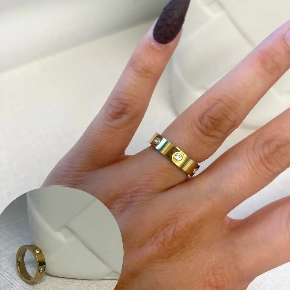 Gold Ring with Silver Accents